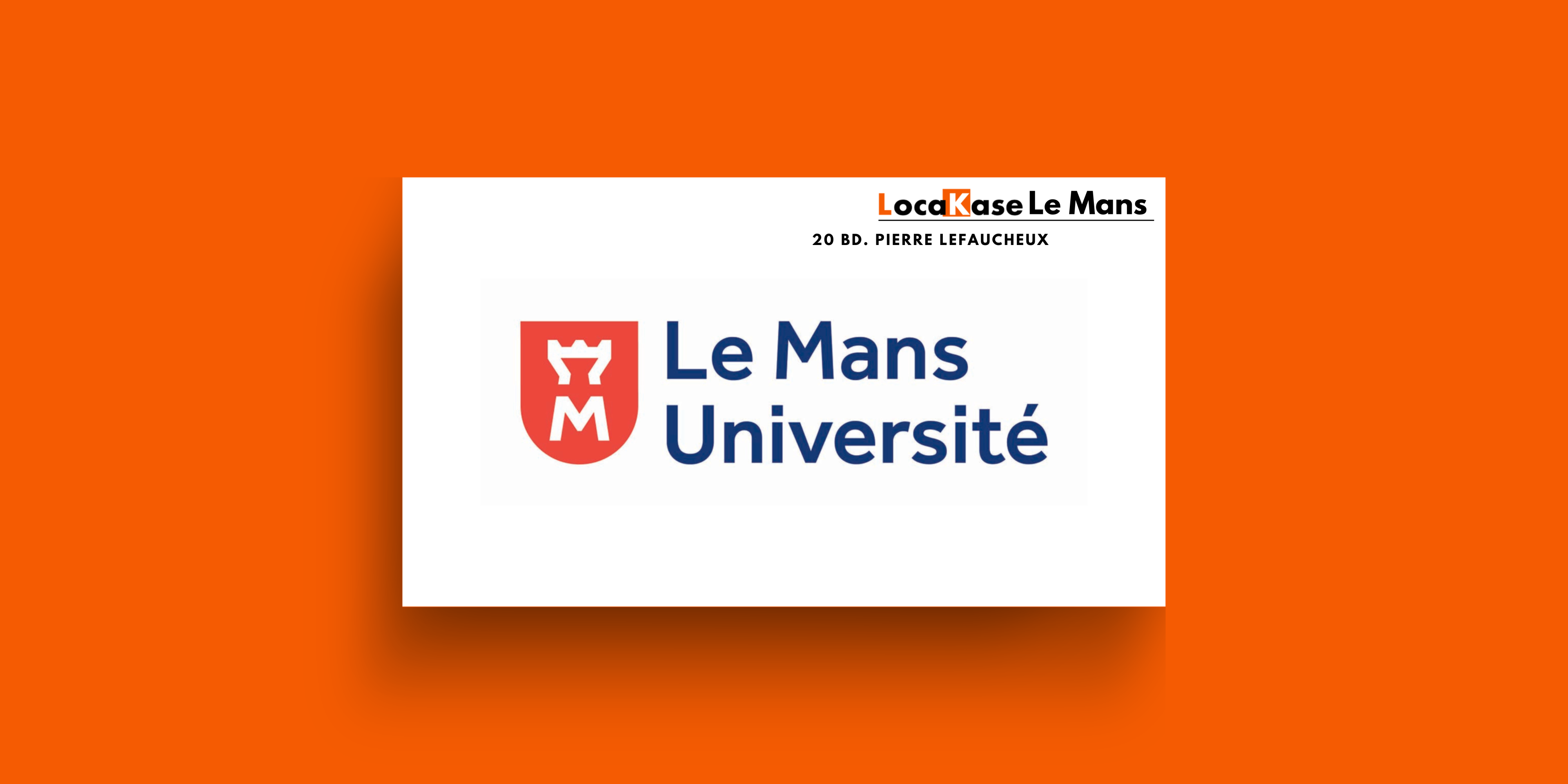 Logo université du Mans sur fond orange.