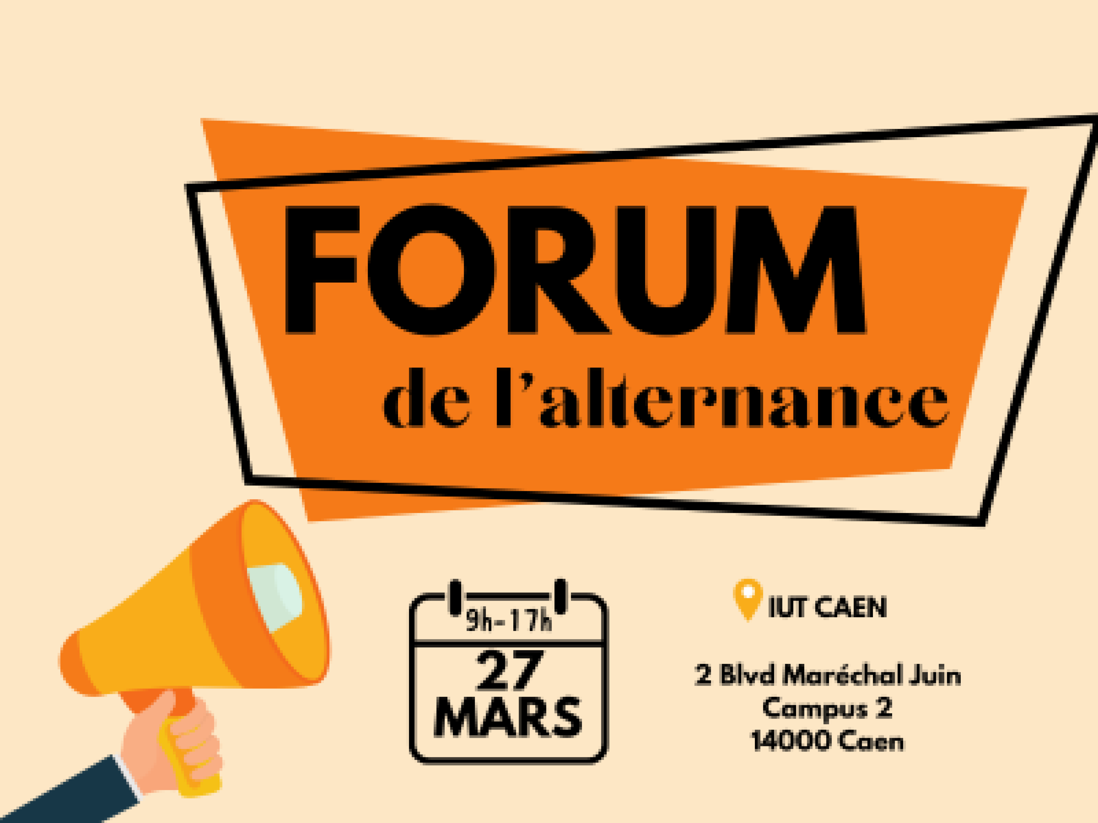 Rendez-vous le 27 mars 2025 à l’IUT de Caen pour nous rencontrer sur le forum étudiant.
